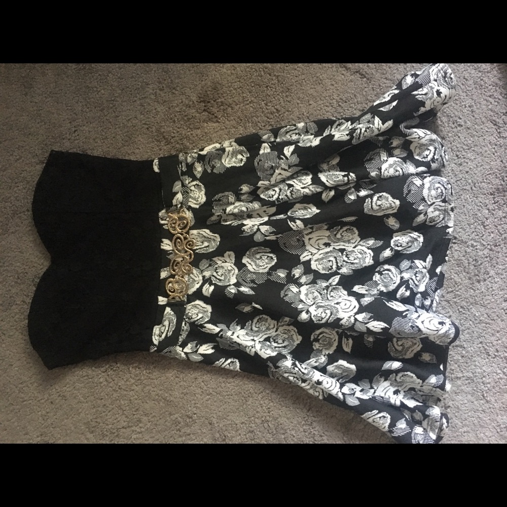 Black and white floral dress